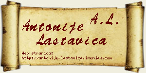 Antonije Lastavica vizit kartica